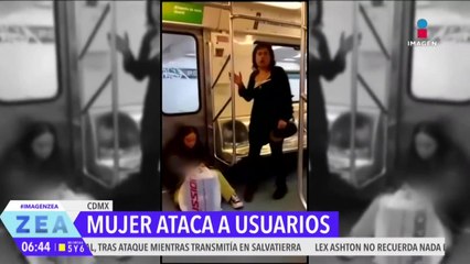 VIDEO: Mujer ataca a usuarios del Metro