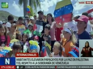 Sucre | Habitantes de Carúpano elevaron papagayos con mensajes por la paz de Palestina y el mundo