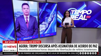 Trump chega a Israel para reunião de paz e discursa no Parlamento | TEMPO REAL