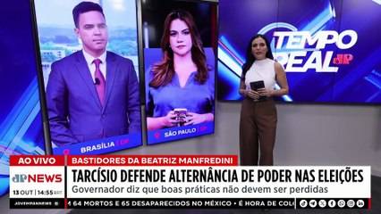 Tarcísio defende alternância de poder e boas práticas na democracia | TEMPO REAL