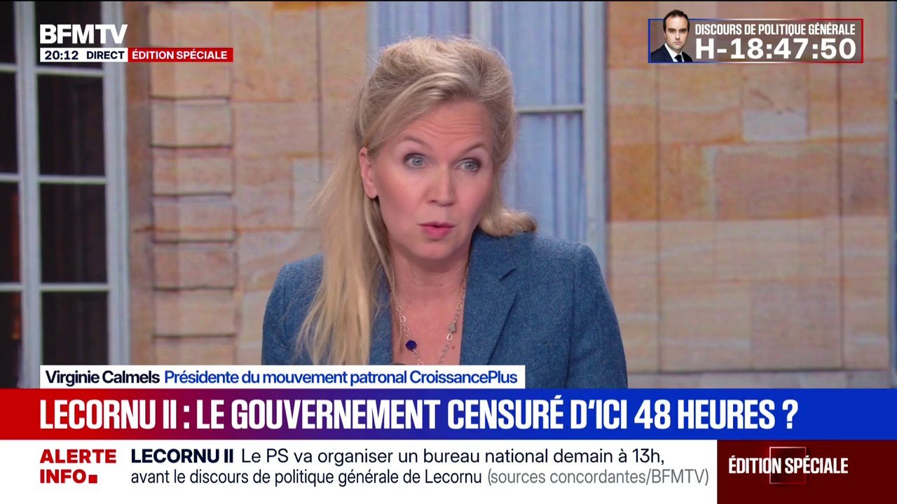 Crise politique: "Tout ce qu'il [Emmanuel Macron] a fait de pro-business est en train d'être rayé", regrette Virginie Calmels, présidente du mouvement patronal CroissancePlus