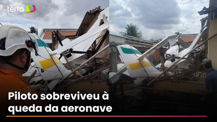 Avião de pequeno porte cai sobre casa em Goiânia; vídeo mostra destruição
