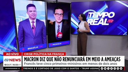 Macron afirma que não deixará o cargo em meio à crise política | TEMPO REAL