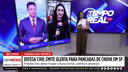 Defesa Civil de SP emite alerta para chuva forte, vento e granizo | TEMPO REAL
