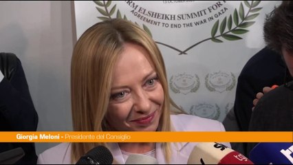 Pace a Gaza, Meloni "L'Italia può giocare un ruolo di primo piano"