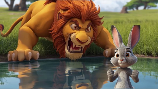 The Clever Rabbit and the Hungry Lion | Moral Story for Kids | English Cartoon Story