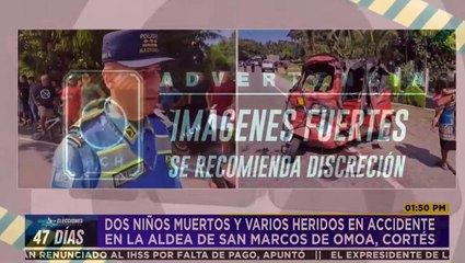 ¡Tragedia! Dos escolares mueren y varios resultan heridos en choque de mototaxi en Omoa