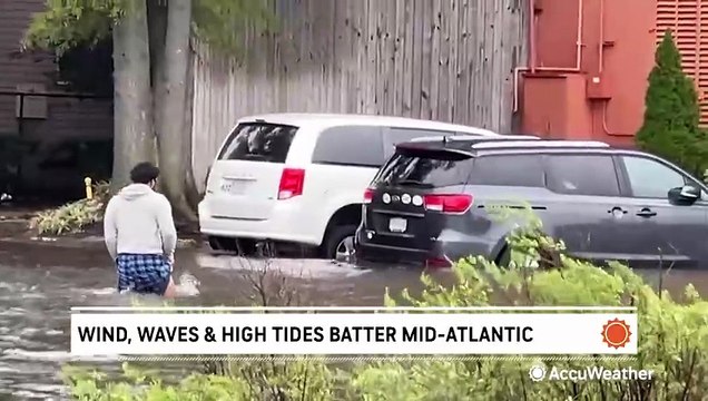 Wind, waves and high tides hammer the mid-Atlantic