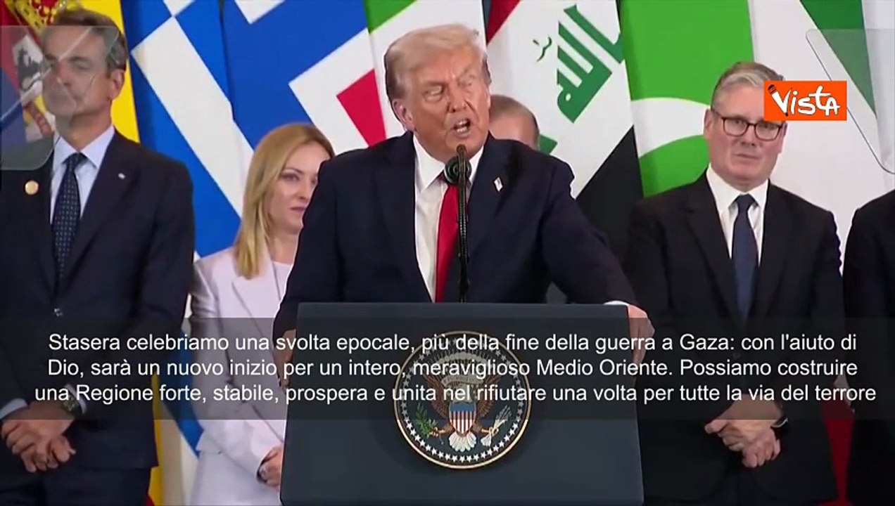 Accordo pace Gaza, Trump: Svolta epocale, un nuovo inizio per un meraviglioso Medio Oriente