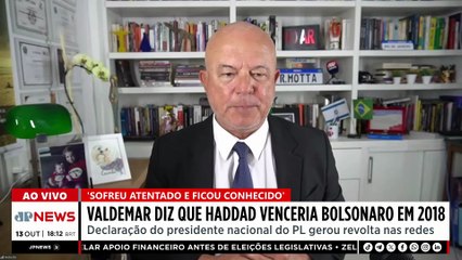 Valdemar diz que Haddad venceria Bolsonaro em 2018 se não fosse a facada; Motta comenta