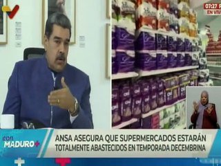 Presidente Maduro: Venezuela tendrá un último trimestre de producción y abastecimiento pleno