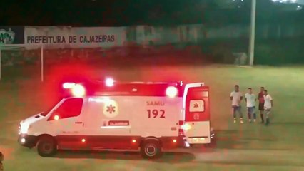 SAMU entra em campo após atleta sofrer fratura de clavícula no Campeonato Cajazeirense de Futebol