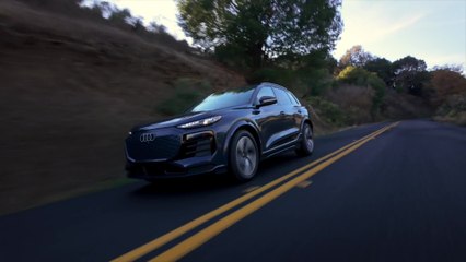 2025 Audi Q6 e-tron in Plasma Blue Driving Video