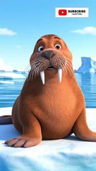 The Whiskered Walrus Pup | Learn Animal Names for Kids | Educational Shorts#shorts #cartoon #cartoonstory
