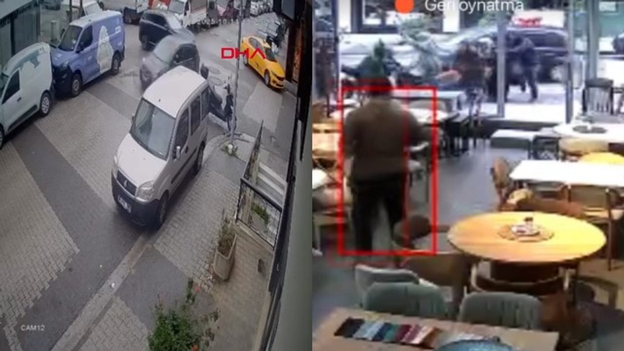 Ataşehir'de cipe çarpan otomobil restorandan çıkan müşterilerin arasına daldı
