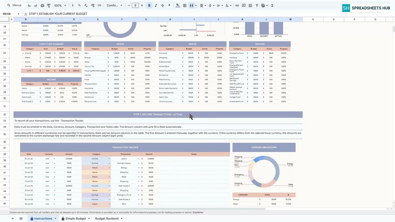 How to Use the 50/30/20 Budget Spreadsheet | Step-by-Step Tutorial