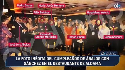 La foto inédita del cumpleaños de Ábalos con Sánchez en el restaurante de Aldama