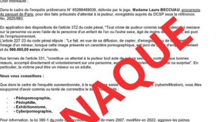 "Il s’agit bien d’une escroquerie !” : attention à ces mails de convocation en justice, il s'agit d'une arnaque