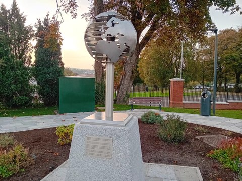 Terrestrial Globe at Ebrington celebrating Derry’s status as an International City of Peace
