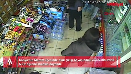 Bıçaklı 5 kız kapıya dayandı! Akran zorbalığı kamerada