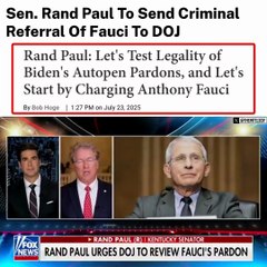 FAUCI will be joining OBAMA for criminal prosecution as Rand Paul sends criminal...