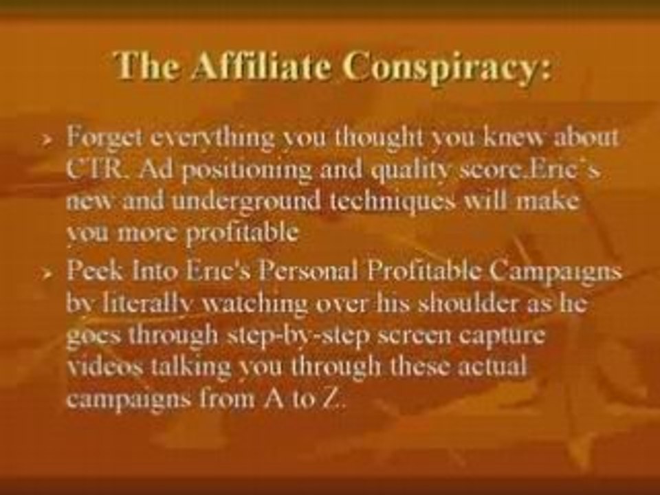 The Affiliate Conspiracy Review By Eric Rockefeller