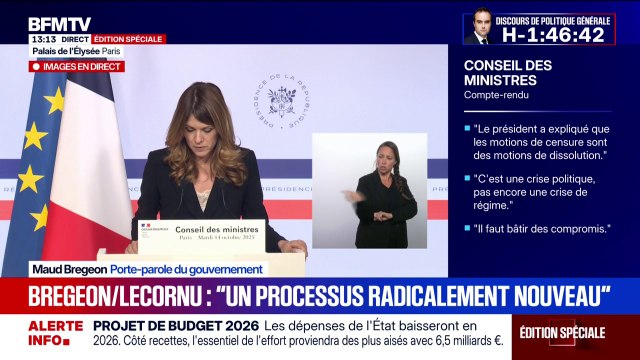 Lecornu II: L'objectif est de passer sous la barre des 5% de déficit en 2026, affirme Maud Bregeon, porte-parole du gouvernement