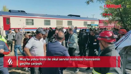 Muş’ta hemzemin geçit kazası: Trene çarpan minibüste 17 yaralı