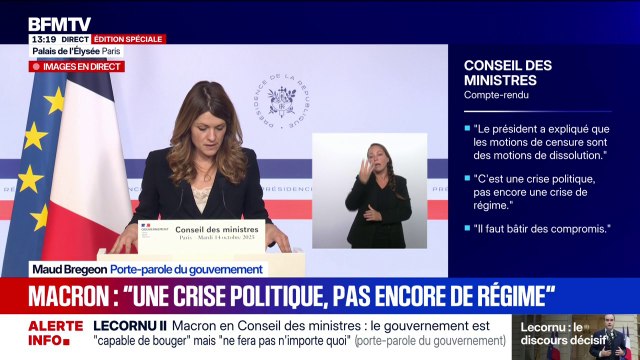 Crise politique: Emmanuel Macron assure que la France n'a jamais eu de politique austéritaire , rapporte Maud Bregeon