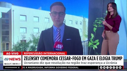 Zelensky comemora cessar-fogo em Gaza e elogia Trump