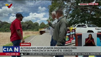 Barinas | Autoridades regionales supervisan trabajos para atender socavón en el puente El Corozo