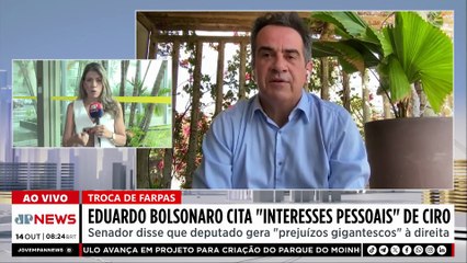 Eduardo Bolsonaro rebate críticas de Ciro Nogueira; Beraldo e Trindade comentam