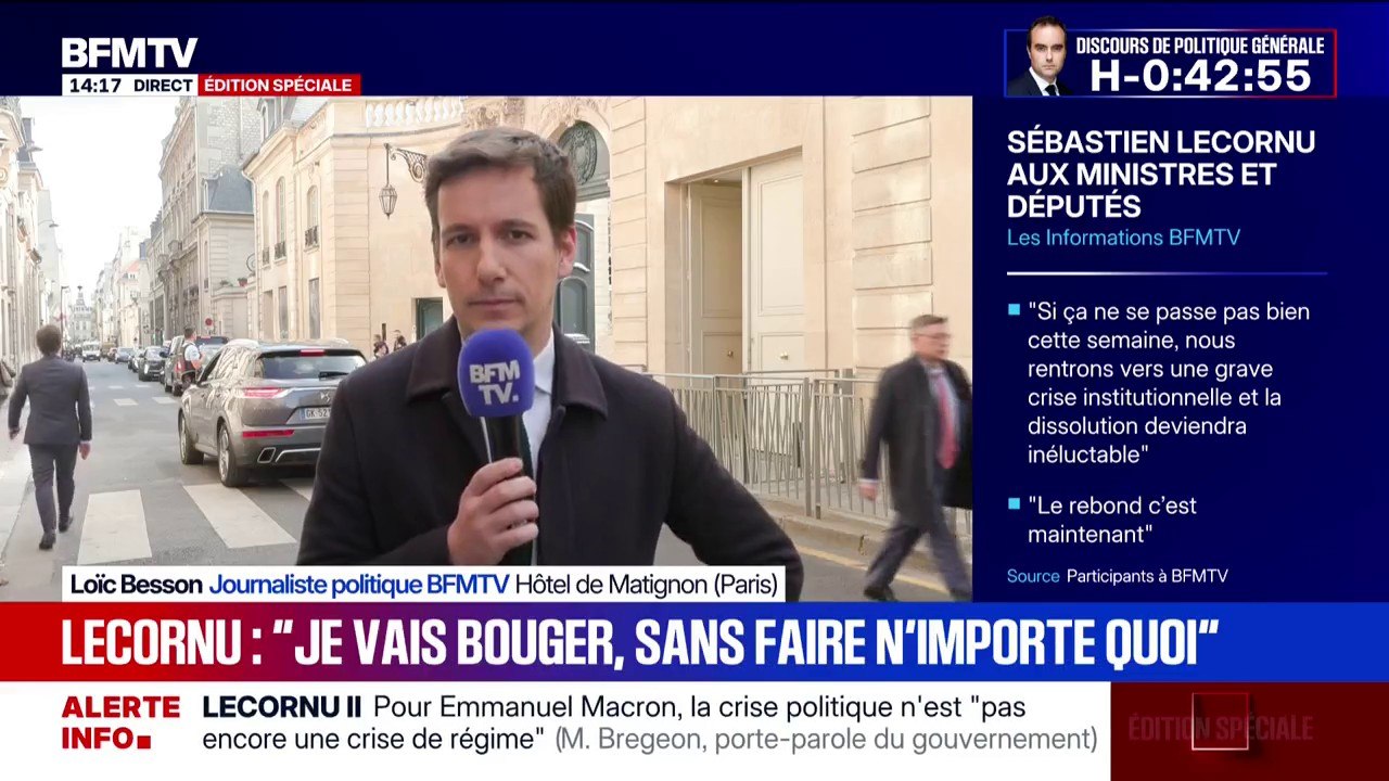 INFO BFMTV. Sébastien Lecornu assure que si cette semaine "ne se passe pas bien", "la dissolution deviendra inéluctable"