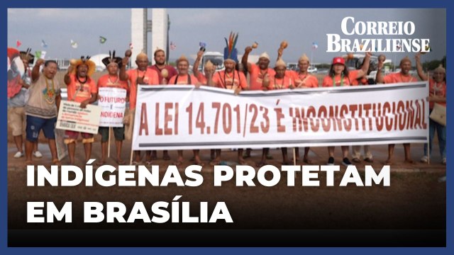 Indígenas protestam em Brasília por demarcação de terras