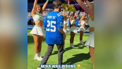 NFL cheerleader got engaged during game and her boyfriend’s timing raised a few eyebrows.