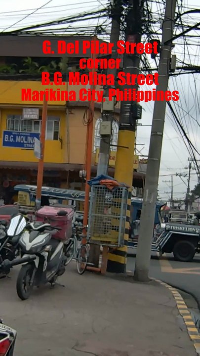 G. Del Pilar Street corner B.G. Molina Street in Marikina City, Philippines