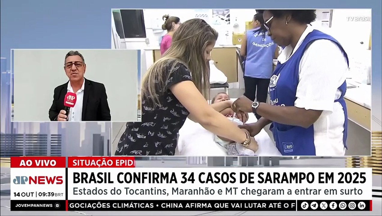 Brasil registra 34 casos de sarampo em 2025