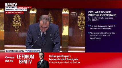 "Je reviendrai ici pour expliquer la politique que le gouvernement  entend mener sur les sujets fondamentaux", assure Sébastien Lecornu