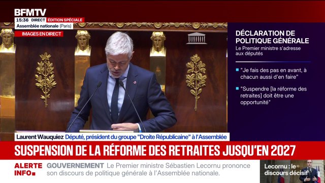 Au cours des dix derniers jours, la politique française a donné le pire des spectacles (...) Vous y avez tous contribué , déplore Laurent Wauquiez