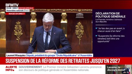 "Au cours des dix derniers jours, la politique française a donné le pire des spectacles (...) Vous y avez tous contribué", déplore Laurent Wauquiez