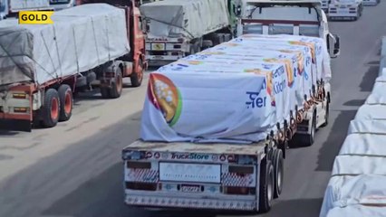 Aid trucks bound for Gaza wait at Egypt's Arish ahead of border reopening