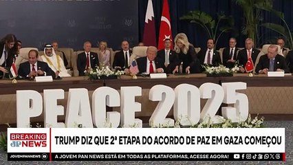 Trump diz que 2ª etapa de acordo de paz em Gaza já começou | BREAKING NEWS