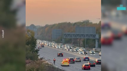 Delivery Cyclist Finds Themselves on the Motorway