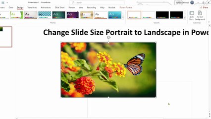 Change Slide Size Portrait to Landscape in PowerPoint