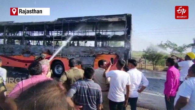 Several Passengers Injured As Private Bus Catches Fire In Jaisalmer