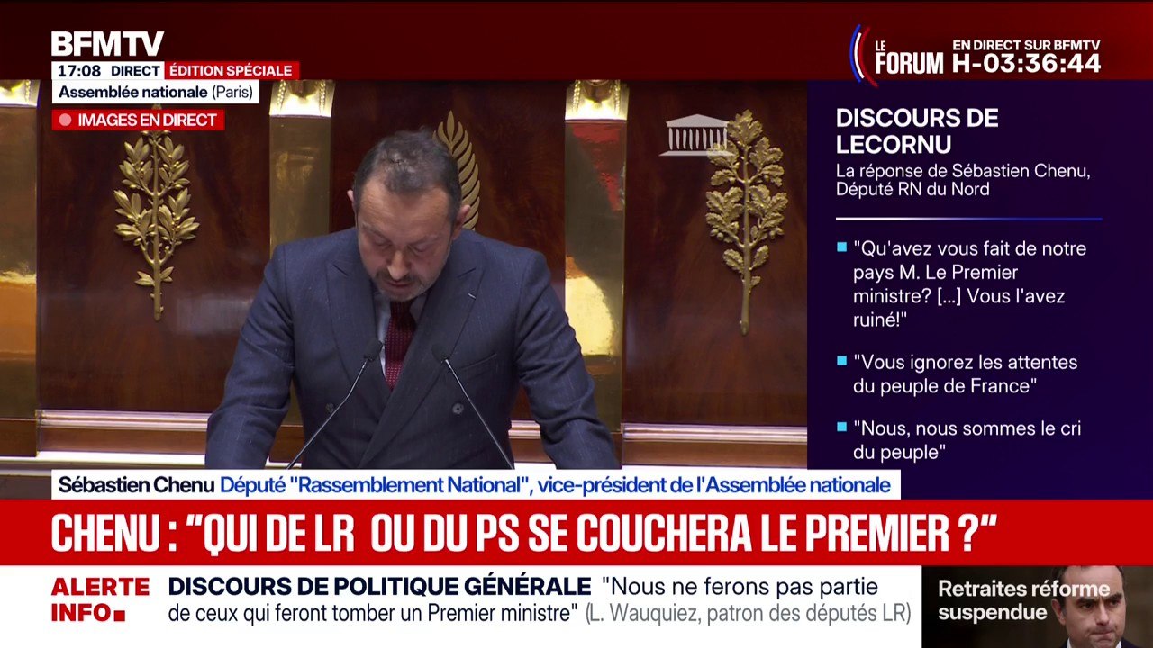 "S'il n'y a pas de rupture alors il y aura censure", lance Sébastien Chenu, député RN au Premier ministre Sébastien Lecornu