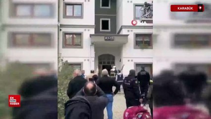 Karabük’te 9 katlı binada çıkan yangın paniğe neden oldu