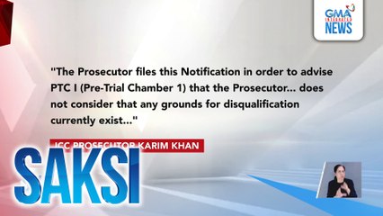 Chief Prosecutor Karim Khan, diniskwalipika ng ICC Court of Appeals sa kaso laban kay FPRRD, ayon sa ulat ng Reuters | Saksi