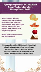 Apa yang harus dilakukan agar terhindar dari komplikasi Diabetes Melitus