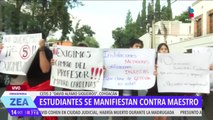 Estudiantes del CETIS 2 realizan manifestación en contra de un profesor